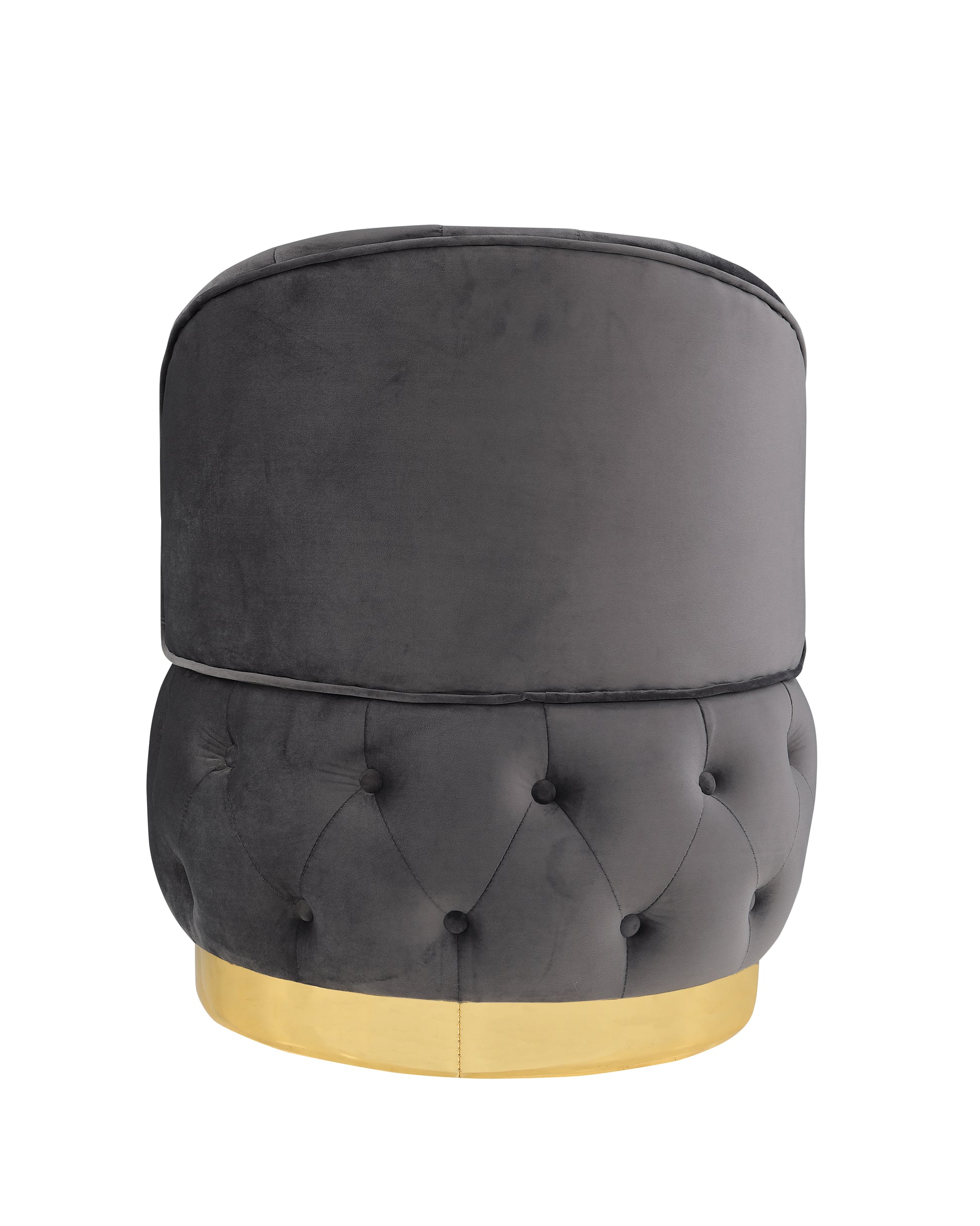360 Degree Swivel Cuddle Barrel Accent Storage Chairs Gray Velvet