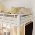 Twin Size Metal Loft Bed With Built In Wardrobe, Desk And Shelves, White Box Spring Not Required Twin White Metal Mdf Metal