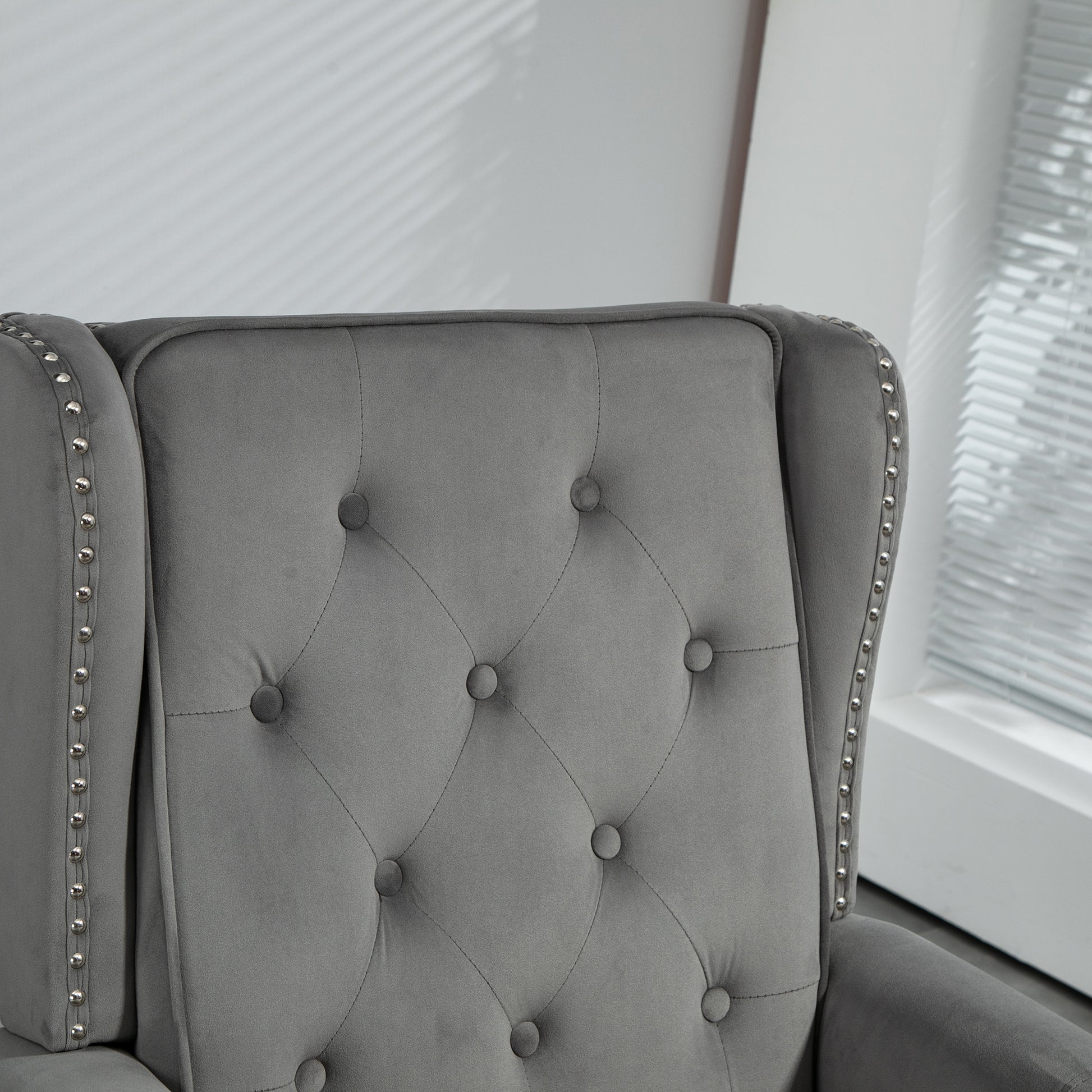 Coolmore Wood Frame Armchair, Modern Accent Chair Lounge Chair With Sturdy Wood Legs For Living Room Bedroom Dark Gray Dark Gray Foam Velvet