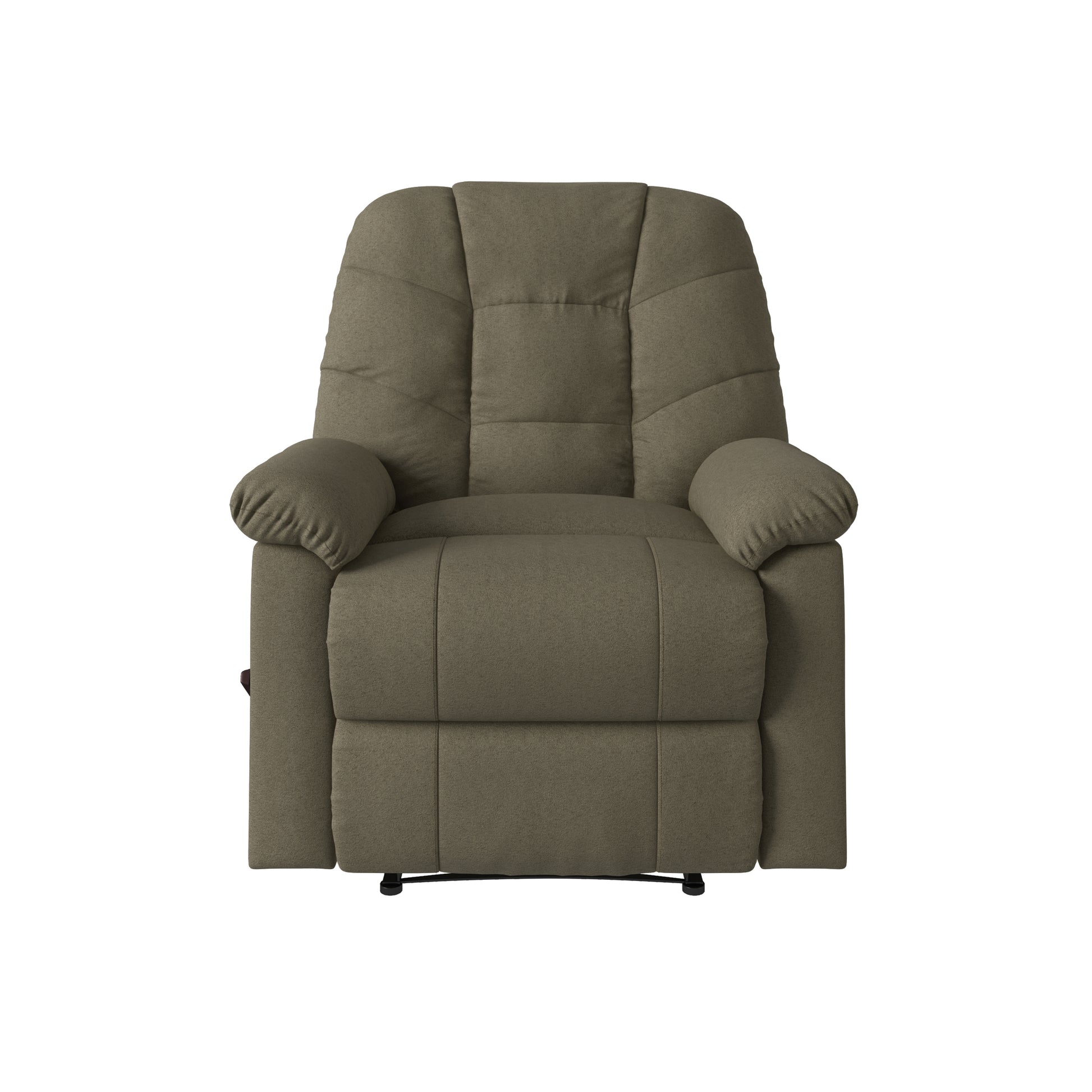 The Granada Recliner In Sage Gray Gray,Sage Manual Handle Wood Handle Microsuede,Polyester
