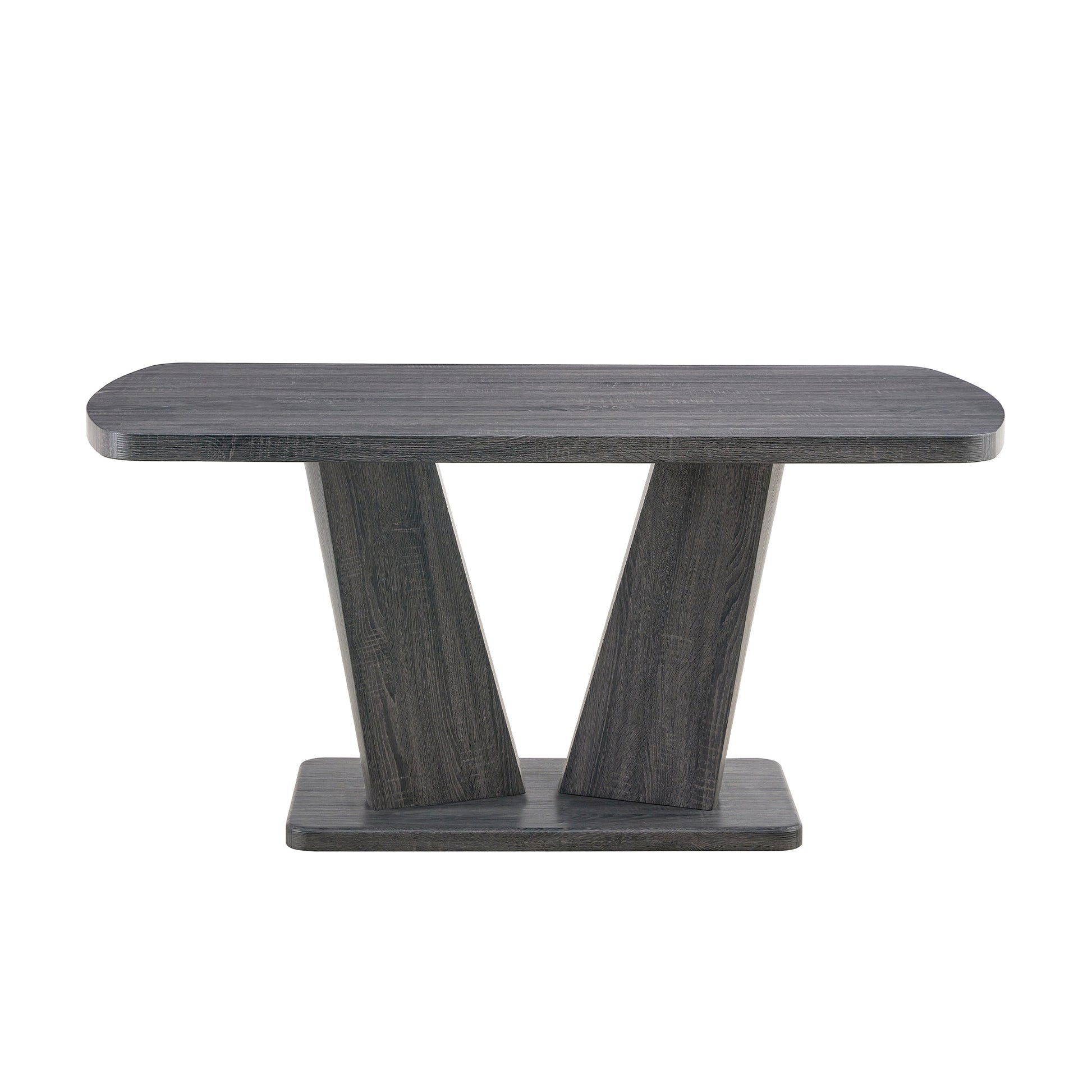 Modern Dining Table, Dining Room Table With 63" Rectangle Top And V Shape Mdf Base, Kitchen Dining Table For Kitchen Living Dining Room Gray Dining Room Modern Rectangular Mdf