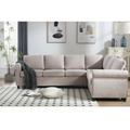Arrived Sleeper Sofa, 2 In 1 Pull Out Couch Bed,6 Seater Sofa Bed, L Shaped Sleeper Sectional Sofa Couch,Riveted Sofa,104'' Large Combined Sofa Bed In Living Room, Beige Beige Polyester Wood Primary Living Space Medium Soft Cushion Back Modern Polyester