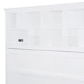 Queen Size Murphy Bed Wall Bed With Top Shelves & Usb,White Queen White Plywood