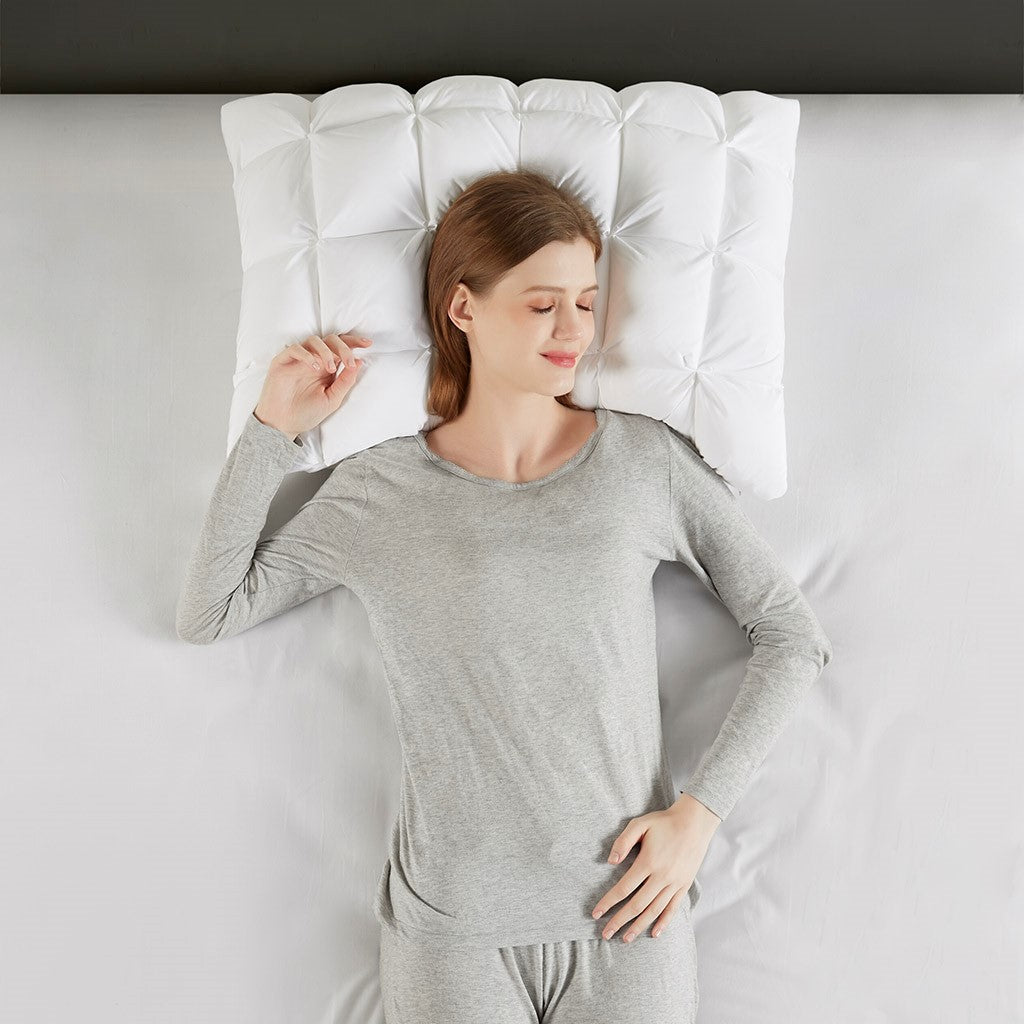 Overfilled Pillow Protector Single Piece Standard Size White Polyester