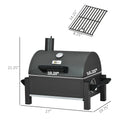 Outsunny Charcoal Bbq Grill With 235 Sq.In. Cooking Area, Tabletop Outdoor Barbecue With Ash Catcher And Built In Thermometer For Patio, Backyard, Camping, Picnic, Black Black Steel