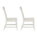 Haidel White Slat Back Dining Chairs, Set Of 2 White Solid Wood