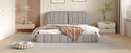 Queen Size Upholstered Platform Bed With Thick Fabric, Polyester, Gray Queen Gray Polyester