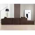 Modular Combination Living Room Sofa Set, Modern Minimalist Sofa, Free Installation Sofa, L Shaped, Italian Minimalist Tofu Block Sofa,Right Hand Facing, Terrycloth Fabric,Dark Brown Dark Brown Polyester Primary Living Space Soft Modern Polyester 3 Seat