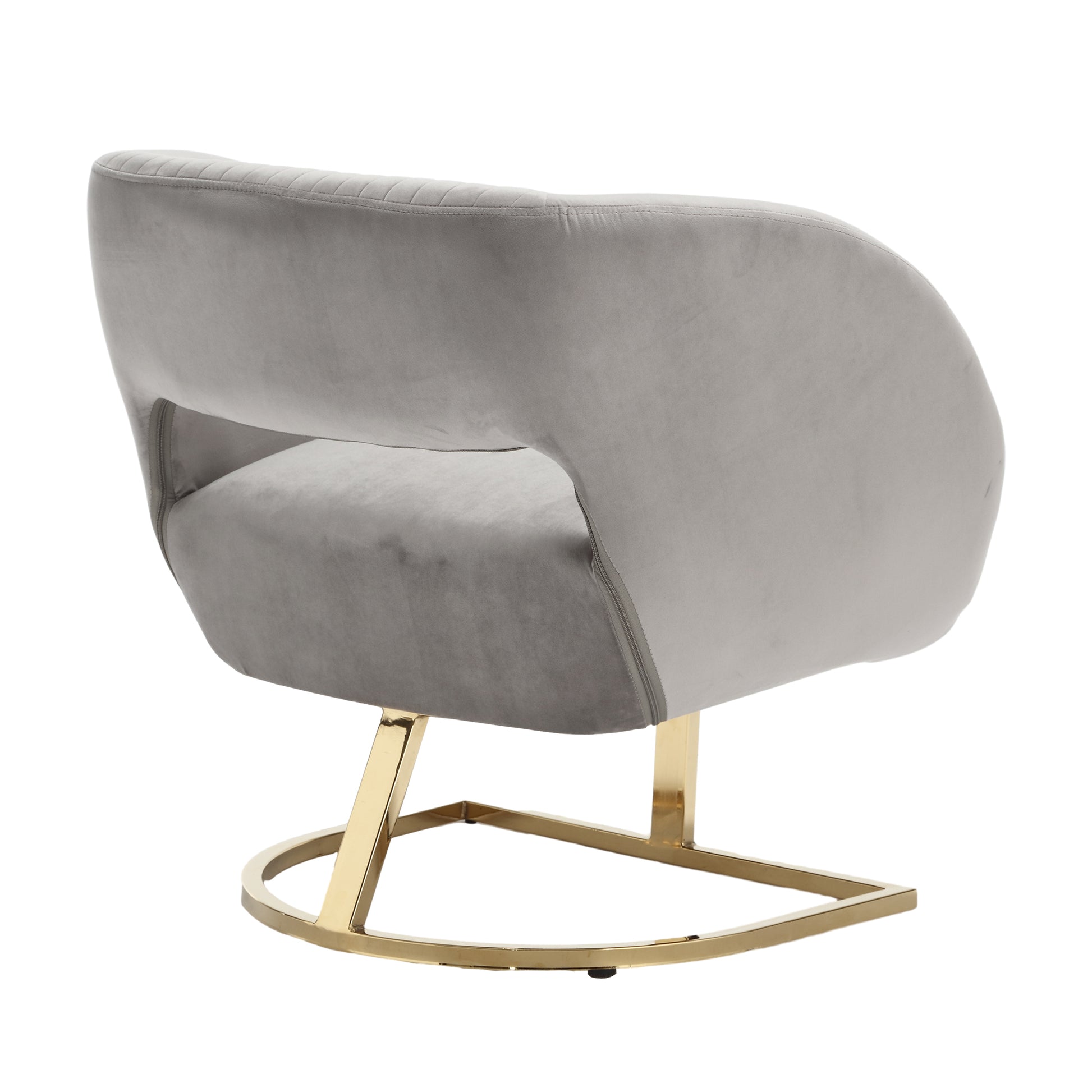 Coolmore Upholstered Tufted Living Room Chair Textured Linen Fabric Accent Chair With Metal Stand Gray Velvet