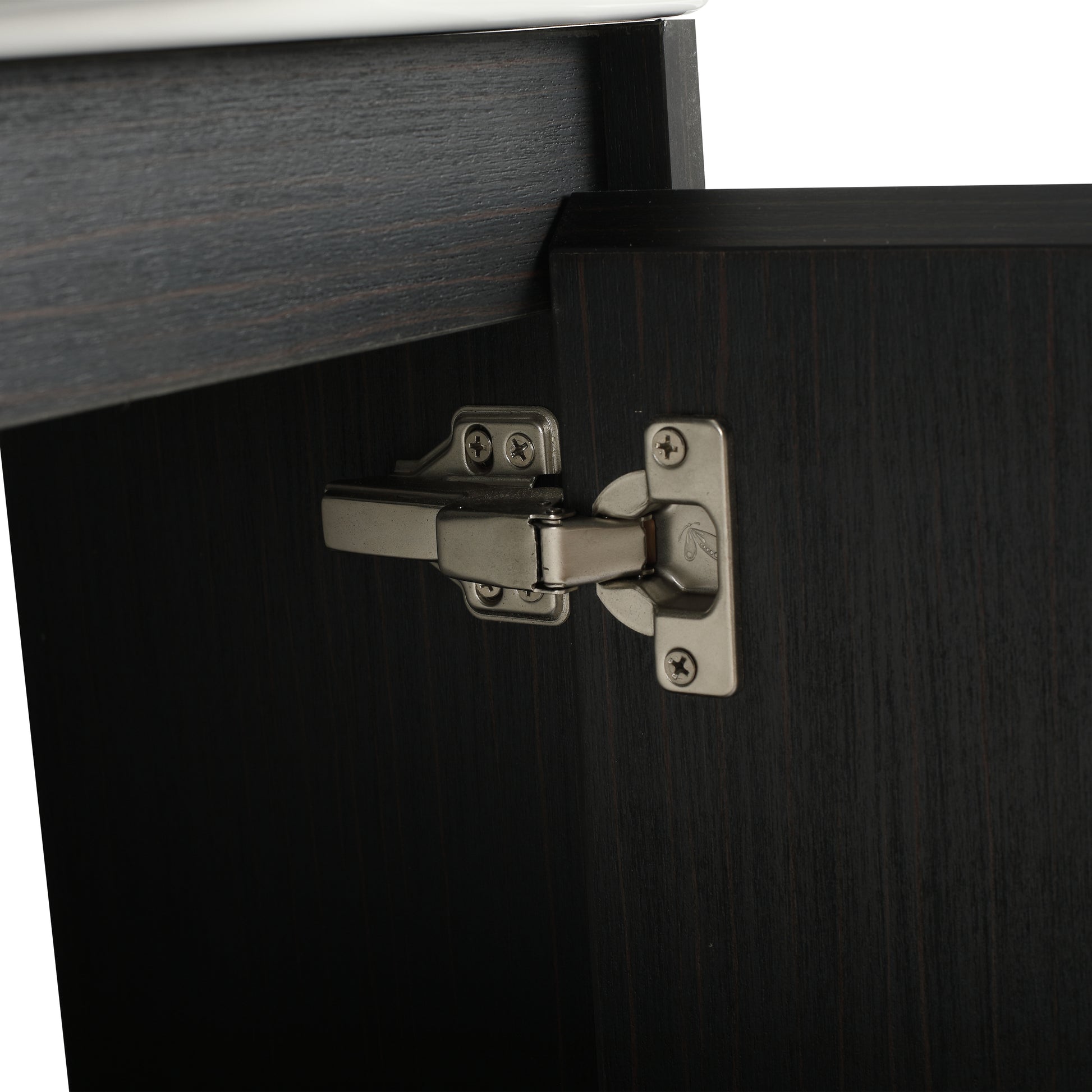 23" Freestanding Bathroom Vanity With Sink, Soft Close Doors Black Chestnut Bathroom Modern Plywood