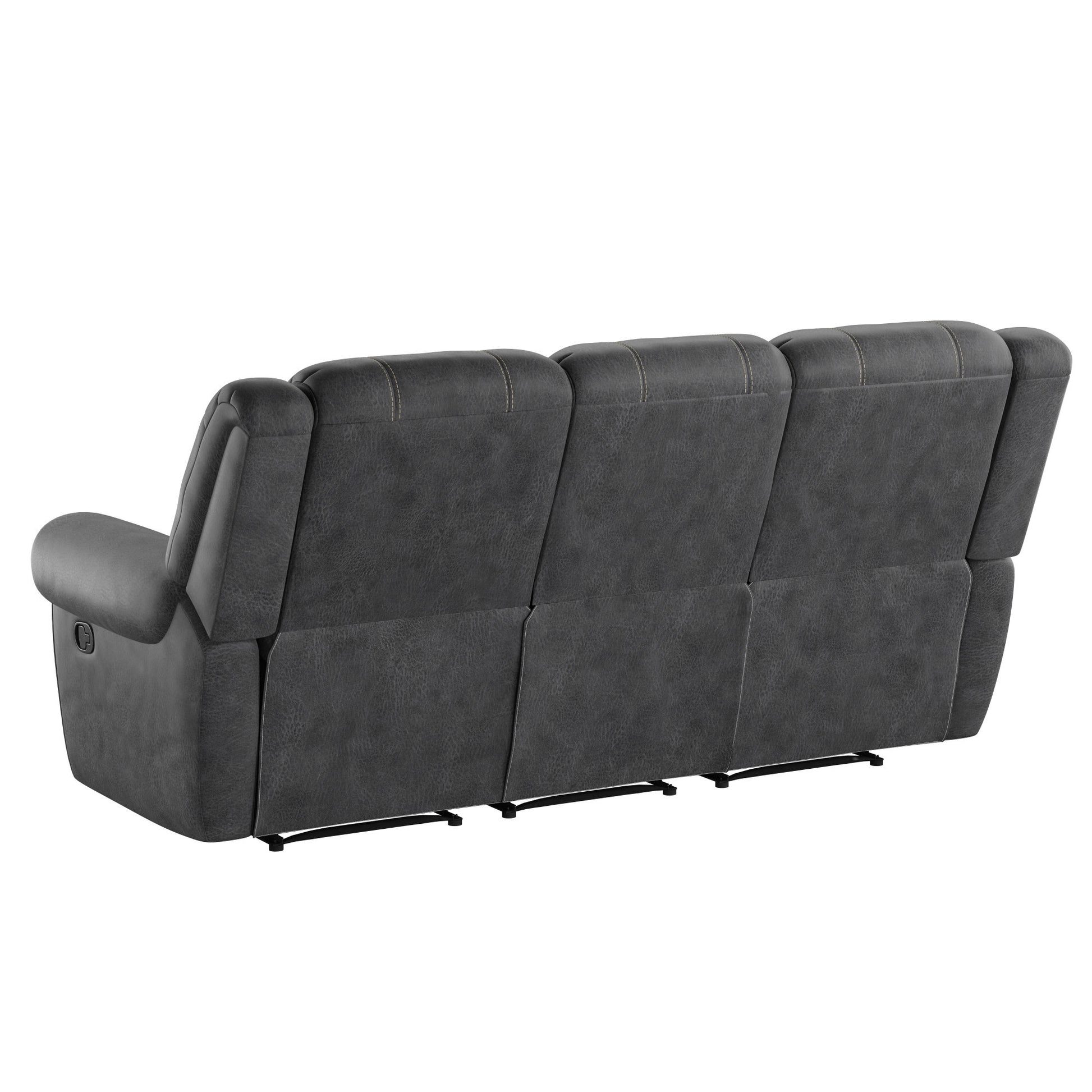Ferrar Gray Reclining Sofa Gray Foam Solid Wood 3 Seat