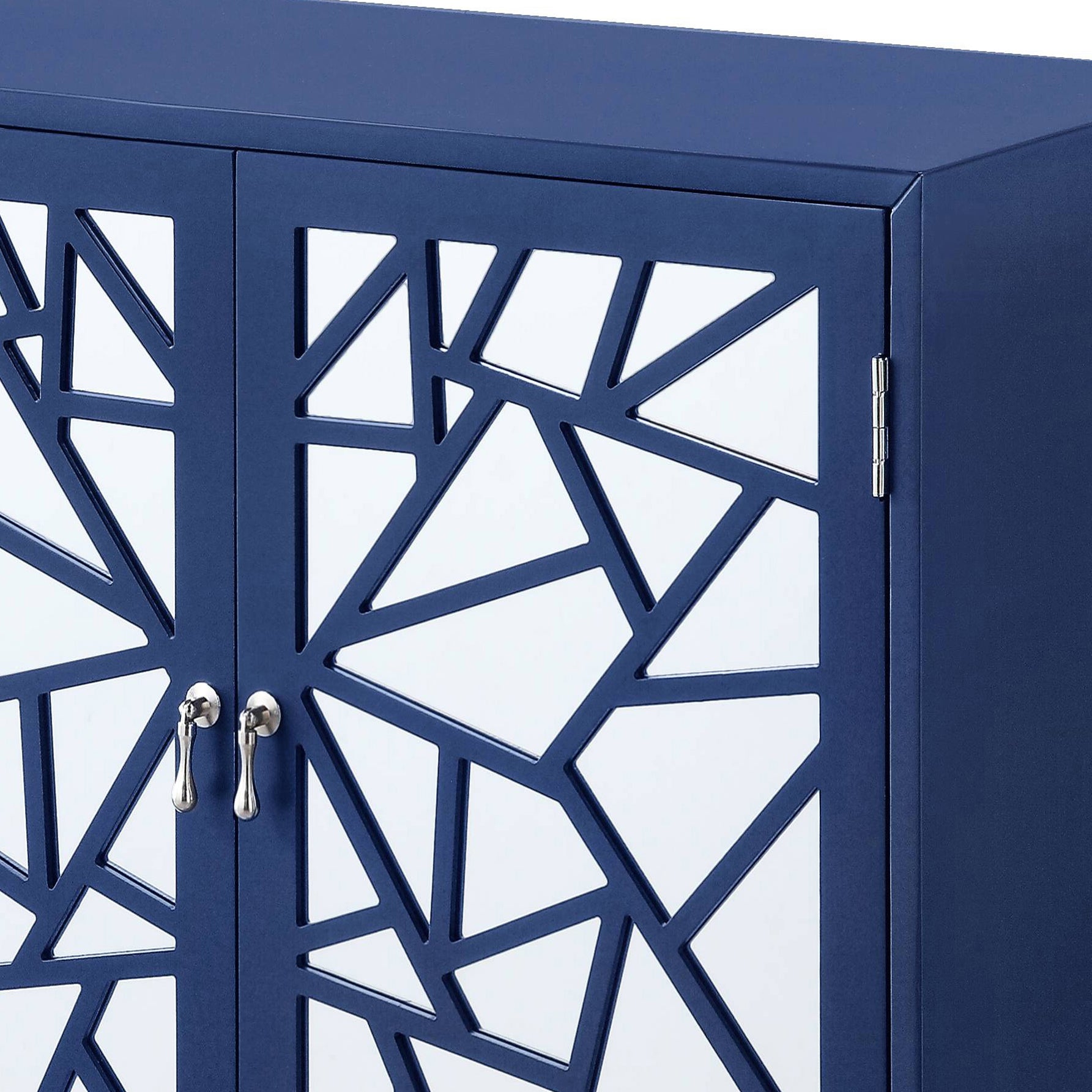 Breckenridge Blue 2 Door Console Table Blue Primary Living Space Rectangular Wood Glass