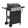 Propane Gas Grill 4 Burner Barbecue Grill, Stainless Steel 34,000 Btu Patio Garden Barbecue Grill With Two Shelves, Lid, Wheels And Bottle Opener Black Iron