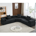 Arrived Oversized Combination Sofa,Curved Sofa,Upholstered 4 Seater Couch For Living Room, Modern Modular 3 Piece Free Combination, Semicircular Modular Sofaboucle, Black Black Polyester Primary Living Space Soft Tight Back Modern Square Arms Foam