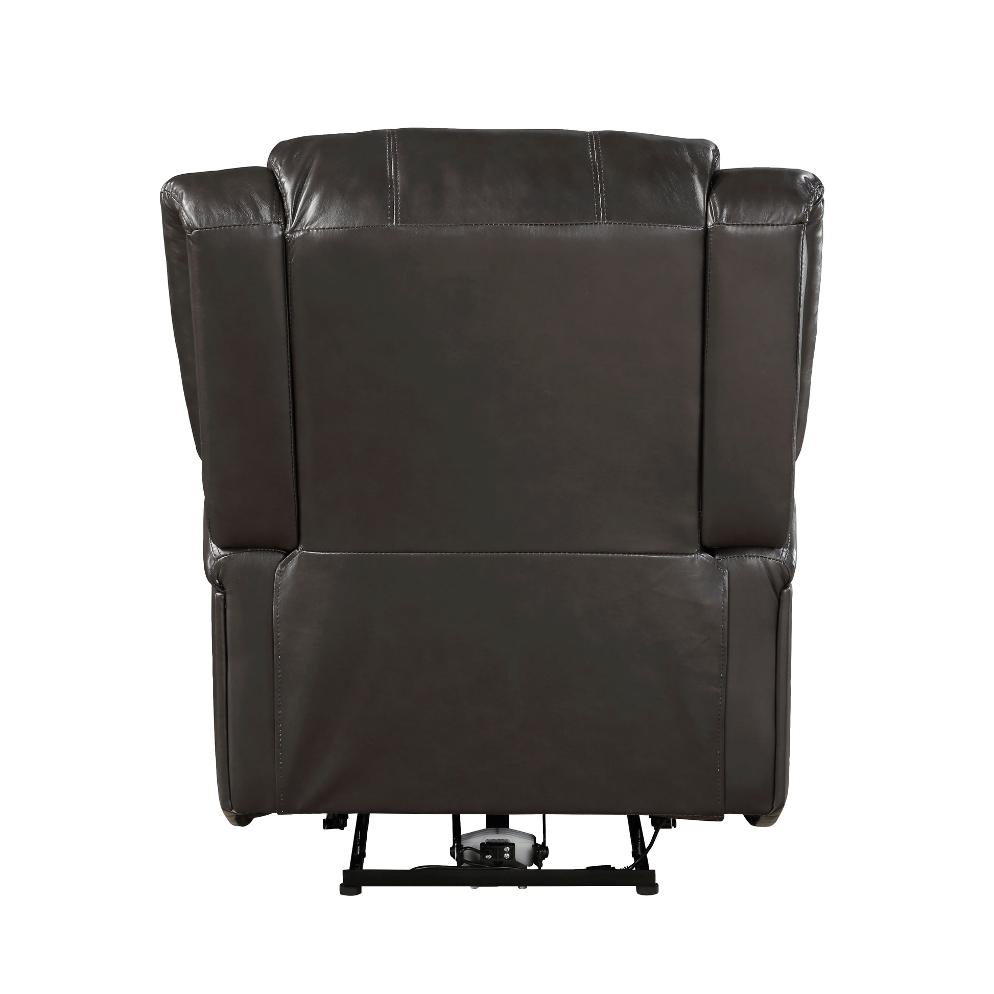 Modern Living Room Furniture 1Pc Power Reclining Chair Brown Faux Leather Upholstery Plush Seating Solid Wood Frame Brown Faux Leather Wood Primary Living Space Modern Plywood,Solid Wood