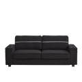 86.5 Inch Sofa Couch Deep Seat Sofa With Two Storage Spaces, T Pyce Charging Portsusb Charging Ports & 2 Cup ,Corduroy 3 Seater Couch, Modern Sofas For Living Room Black Foam Corduroy 3 Seat