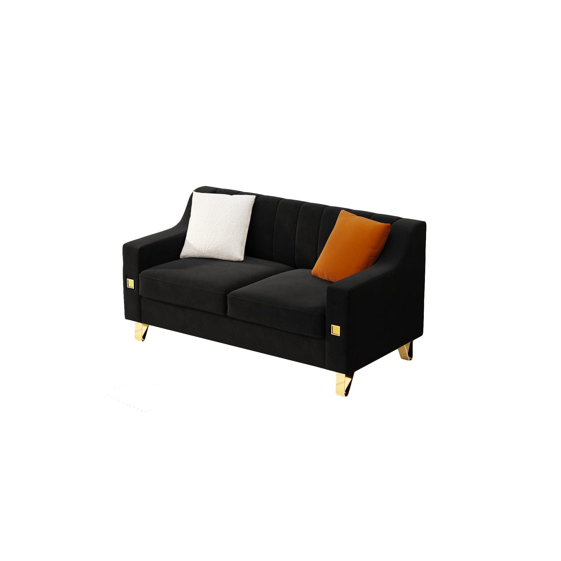 Fx P85 2S Bk 2 Seats Sofa Black Velvet 2 Seat