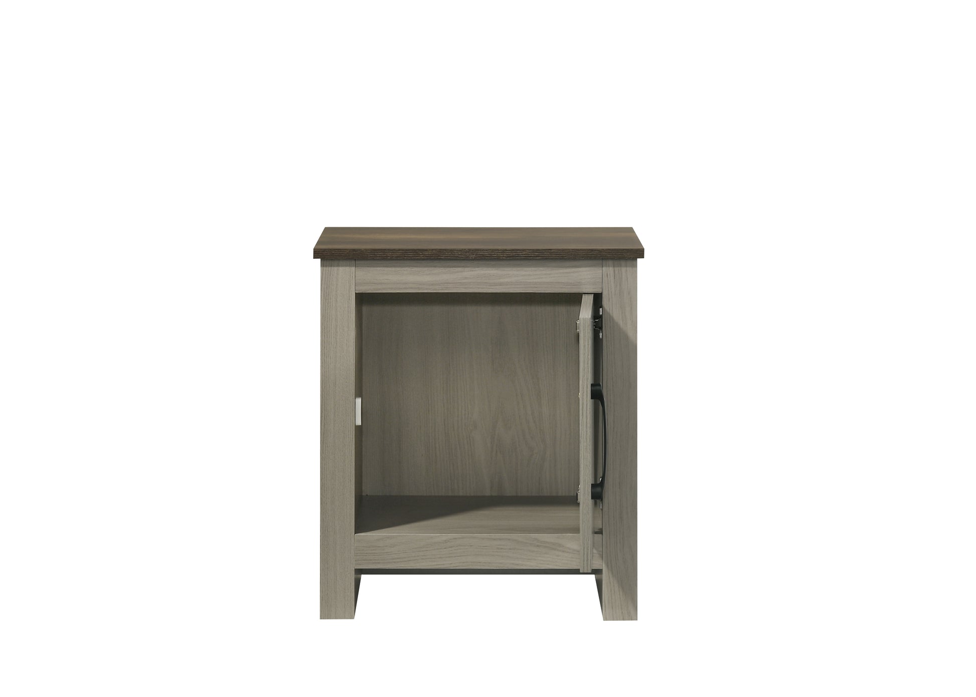 Nyla 16"W Gray Oak End Table, Side Table, Nightstand With Cabinet Door Gray Wood