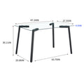 Glass Dining Table Transparent, 130*80* 8Mm Black Seats 4 Glass
