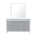 Maloise White Mirror White Solid Wood Mdf
