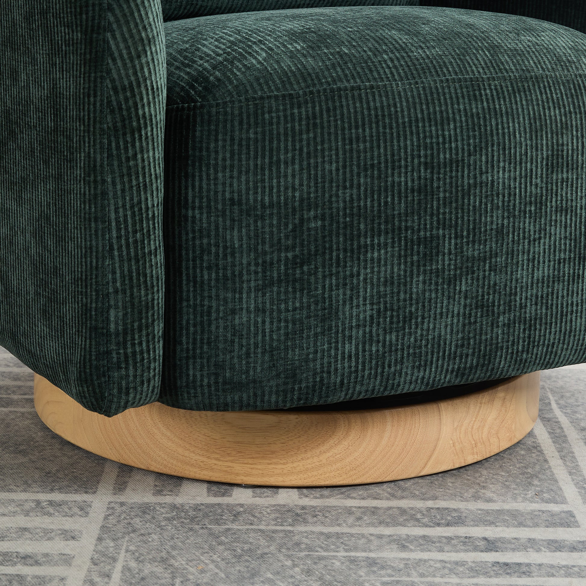 30.3"W Swivel Accent Barrel Chair And Comfy Round Accent Single Sofa Chair, 360 Degree Club Chair, Lounge Armchair For Living Room Bedroom Nursery.Green Green Chenille