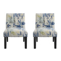 Verma Blue Floral Accent Chair Blue Foam Engineered Wood