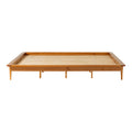 Mid Century Modern Solid Wood King Platform Bed Frame Caramel Caramel Pine
