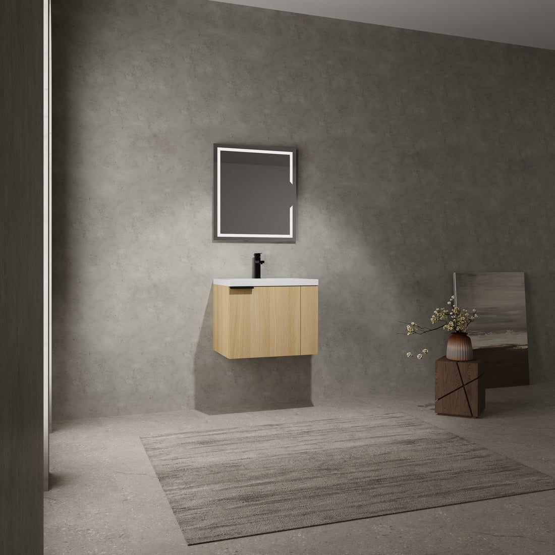 24 "Bathroom Vanity Sink Combo For Big Space,Modern Bathroom Cabinet Cabinet Combination, Bathroom Sink Cabinet Set, Oak Composable Oak Bathroom American Design Engineered Wood