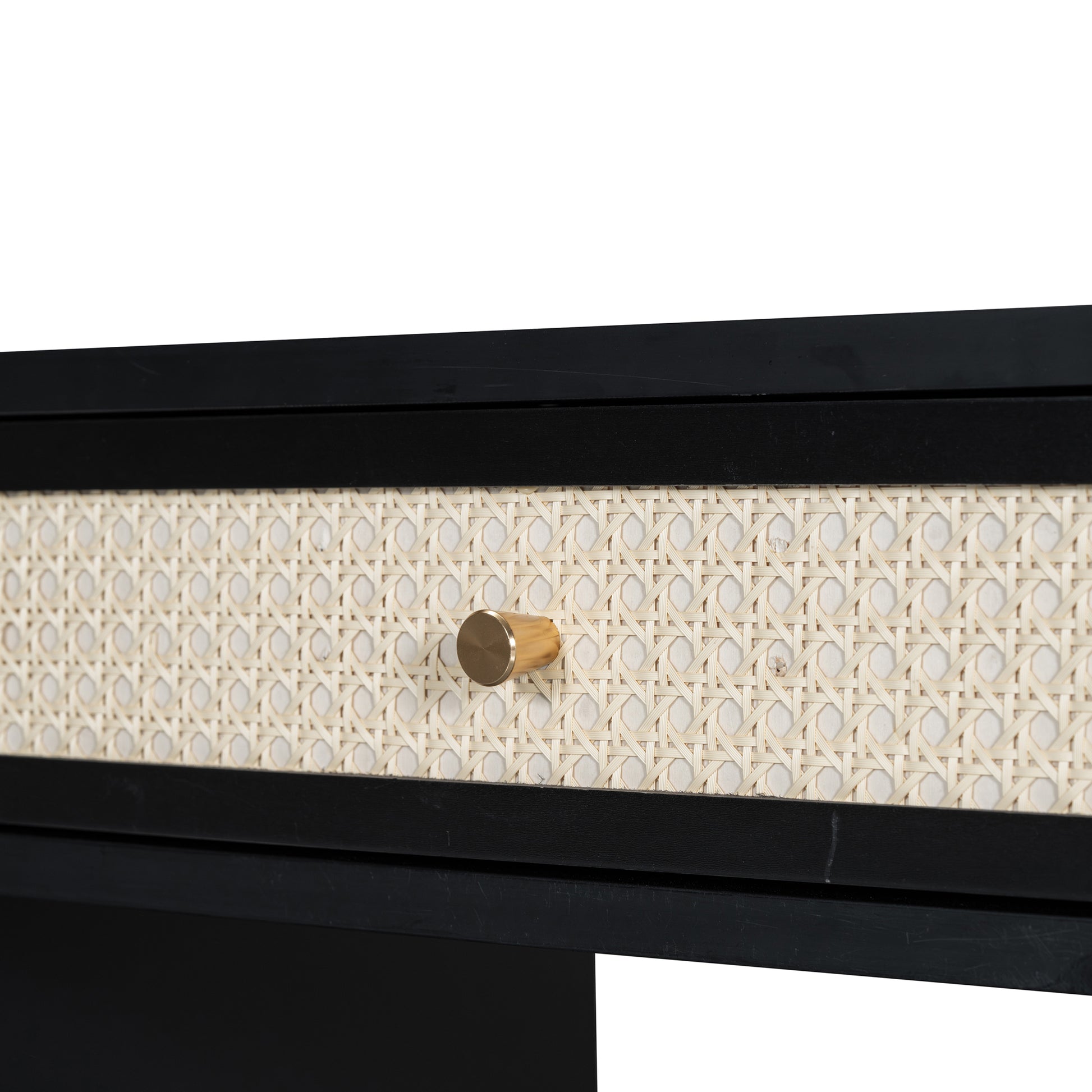 3 Pieces Bedroom Set With Queen Size Wooden Bed Frame, 1 Vintage Nightstand And 1 Makeup Vanity Set With Stool,Black Queen Black 3 Piece Set Wood