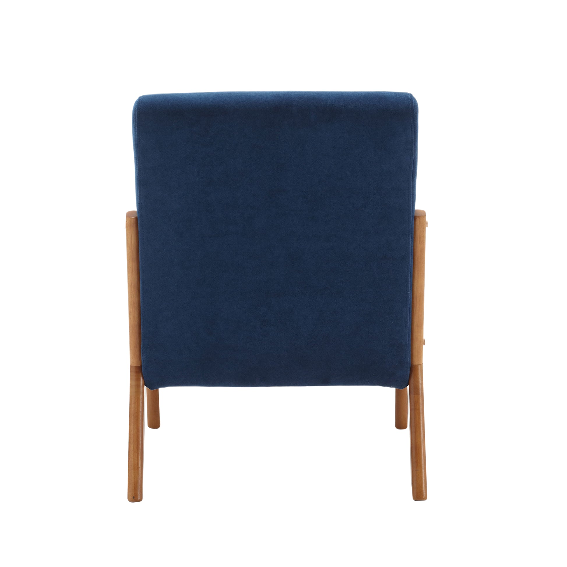 Coolmore Modern Accent Chair, Solid Wood Padding Lounge Armchairs With One Pillow For Living Room, Bedroom, Guest Room Navy Navy Brown Primary Living Space Modern Rubberwood Foam Velvet