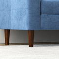 Convertible Combination Sofa Sofa L Shaped Sofa With Storage Cabinet Footstool, Living Room Navy Blue Sofa, Living Room Bedroom Office Small Space 3 Seater Combination Sofa Navy Blue Metal 3 Seat