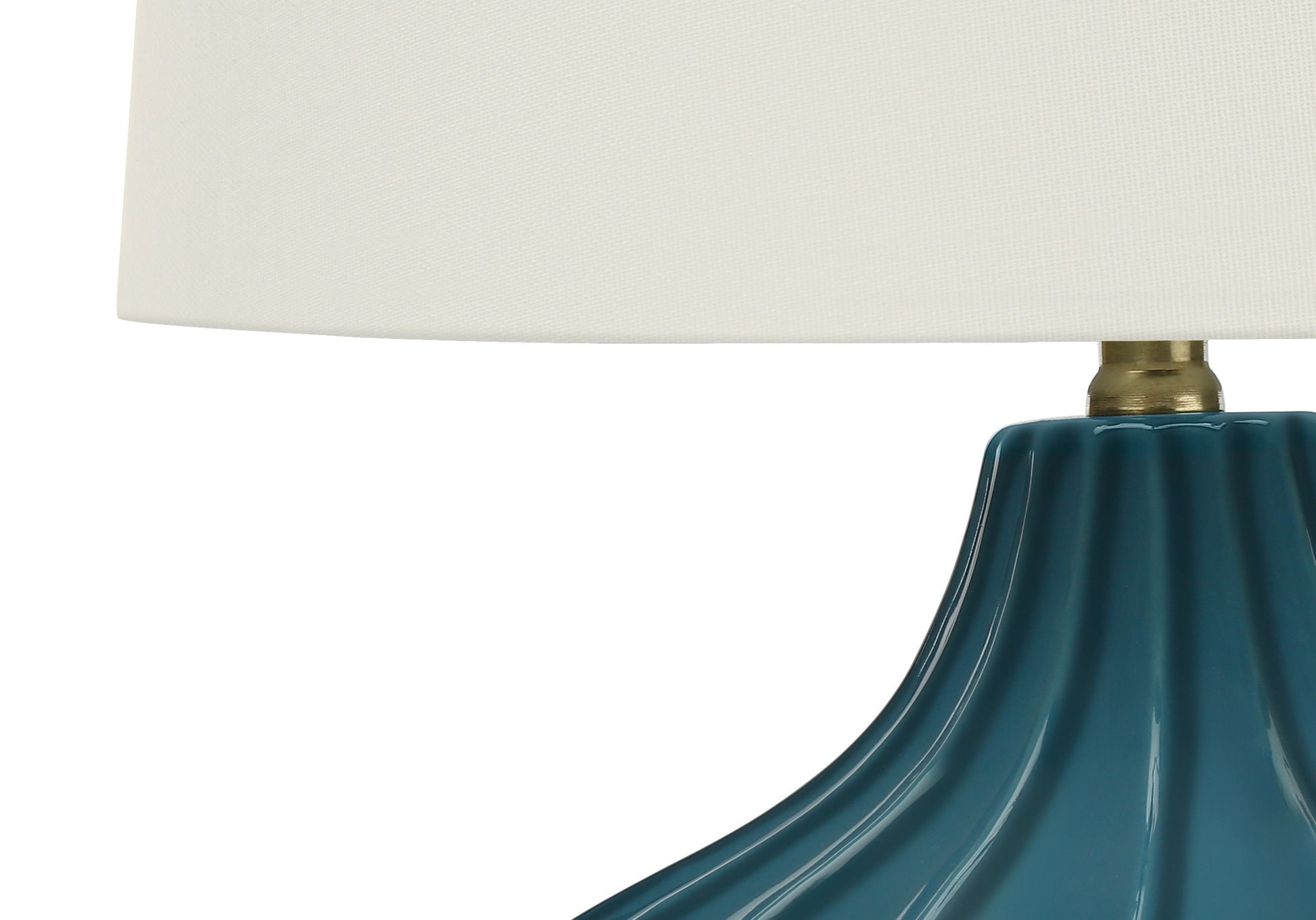 Lighting, 24"H, Table Lamp, Blue Ceramic, Ivory Cream Shade, Transitional Blue Ceramic