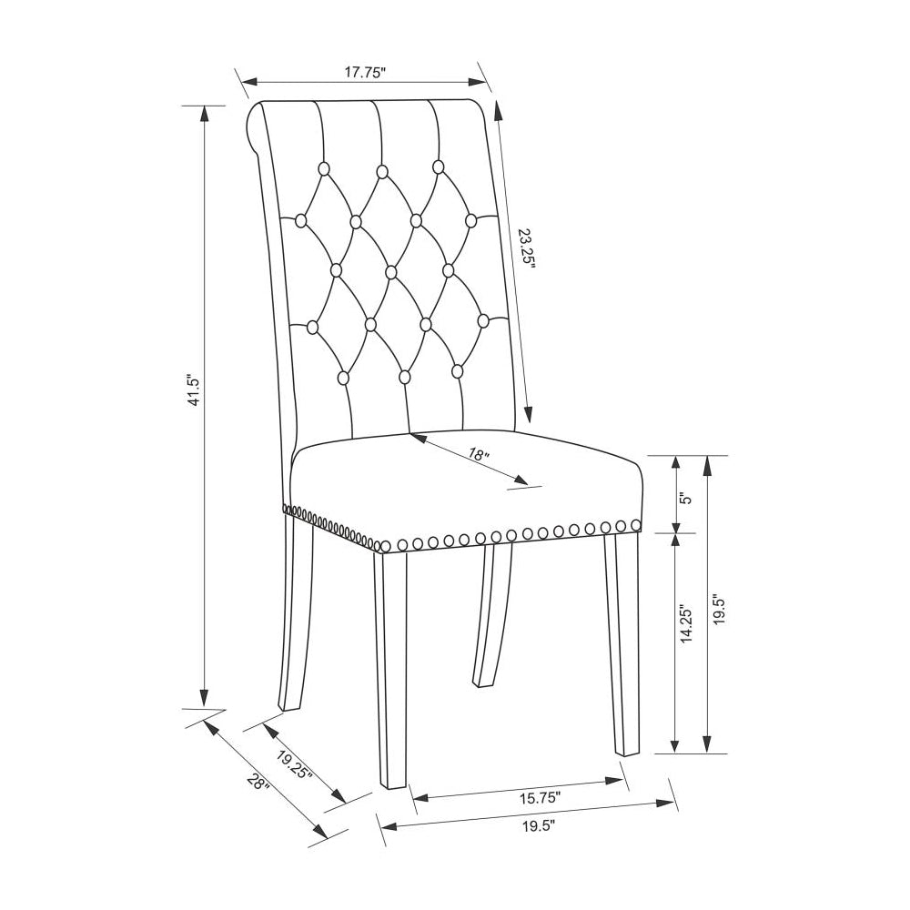 Set Of 2 Fabric Upholstered Dining Chairs, Beige Solid Beige Dining Room Rectangular Dining Chairs Set Of 2 Mdf,Polyester