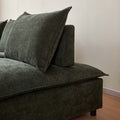 Mid Century Modern 3 Seater Sofa Couch For Living Room Modular Sectional Armless Sofa, Ultra Soft Chenille Fabric, Sturdy Frame, Comfortable And Stylish Furniture Green Foam Chenille 3 Seat