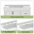 36'' Bathroom Vanities With Single Sink, Modern Under Mount Bathroom Sink Cabinet With 2 Closing Doors & 4 Drawers. White, 35.8''W X 19.7''D X 35.4''H. White Particle Board Mdf