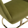 Coolmore Upholstered Tufted Living Room Chair Textured Linen Fabric Accent Chair With Metal Stand Olive Velvet