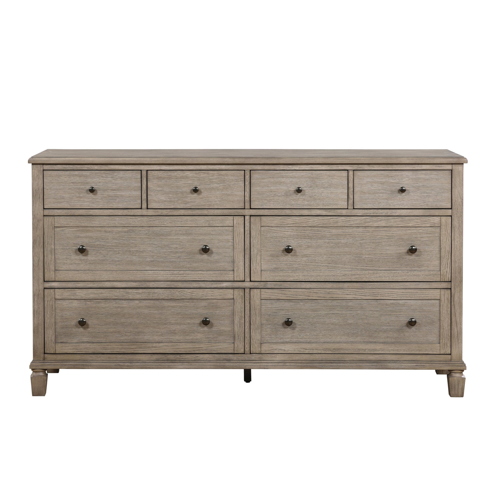 Gray Oak Finish Classic Transitional Bedroom Furniture 1Pc Dresser Of 8 Drawers Wooden Furniture Oak Bedroom Wood