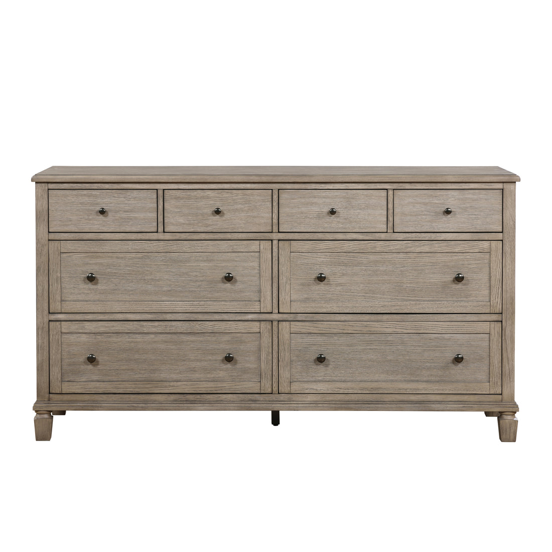 Gray Oak Finish Classic Transitional Bedroom Furniture 1Pc Dresser Of 8 Drawers Wooden Furniture Oak Bedroom Wood