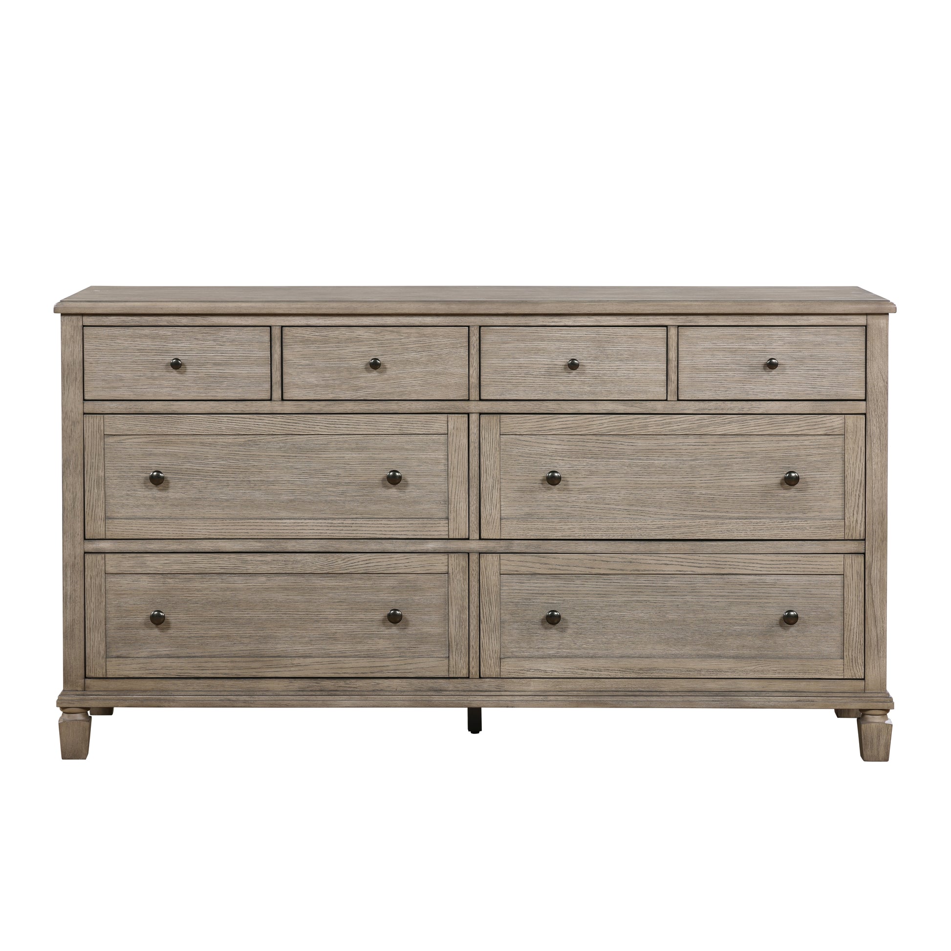 Gray Oak Finish Classic Transitional Bedroom Furniture 1Pc Dresser Of 8 Drawers Wooden Furniture Oak Bedroom Wood