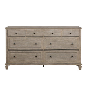 Gray Oak Finish Classic Transitional Bedroom Furniture 1Pc Dresser Of 8 Drawers Wooden Furniture Oak Bedroom Wood