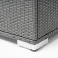 Florence Sofa & Table Grey Silver Rattan Waterproof Fabric Metal