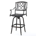Waterbury Cast Barstool Copper Mildew Resistant Cushion Garden & Outdoor Antique,Casual,Classic Metal