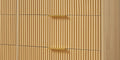 Bedroom Dresser, 6 Double Dressers With Wavy Drawers, Wooden Chest Of Drawers For Children'S Room, Living Room, Entrance And Hallway, Natural, 47.2''W X 15.8''D X 31.7''H. Natural Particle Board Mdf