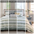 6 Piece Printed Quilt Set With Throw Pillows Yellow Full Queen Full Yellow Cotton