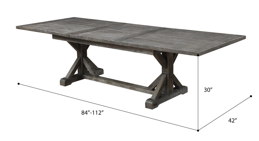 Rusti Gray Dining Table With Butterfly Leaf Gray Solid Wood