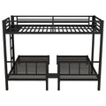 Twin Over Twin & Twin Bunk Beds For 3, Twin Xl Over Twin & Twin Bunk Bed Metal Triple Bunk Bed, Black Black Metal
