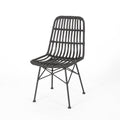 Sawtelle Chair Grey Rattan Metal
