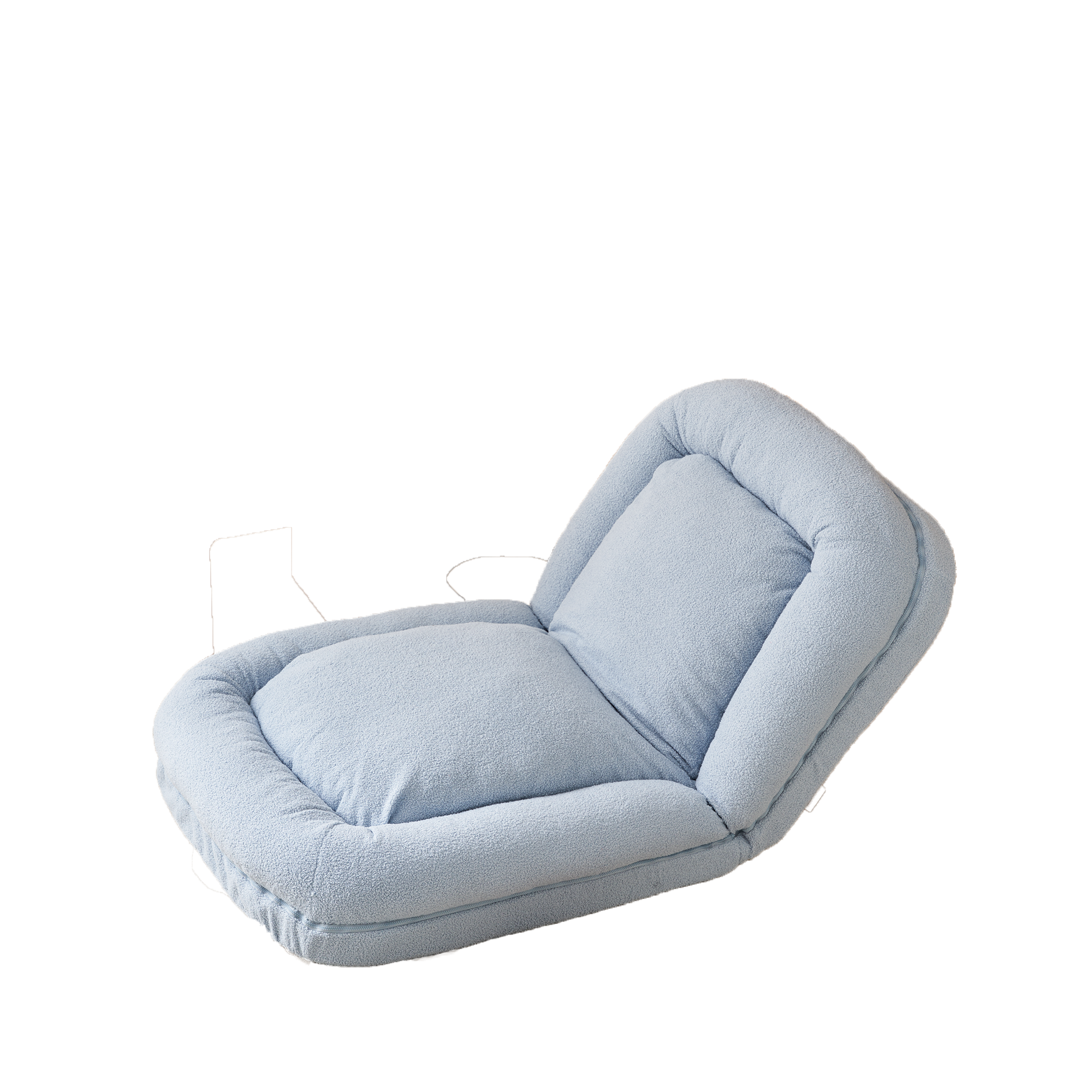 Triple Fold Down Sofa Bed,Blue Blue Metal Cotton Metal