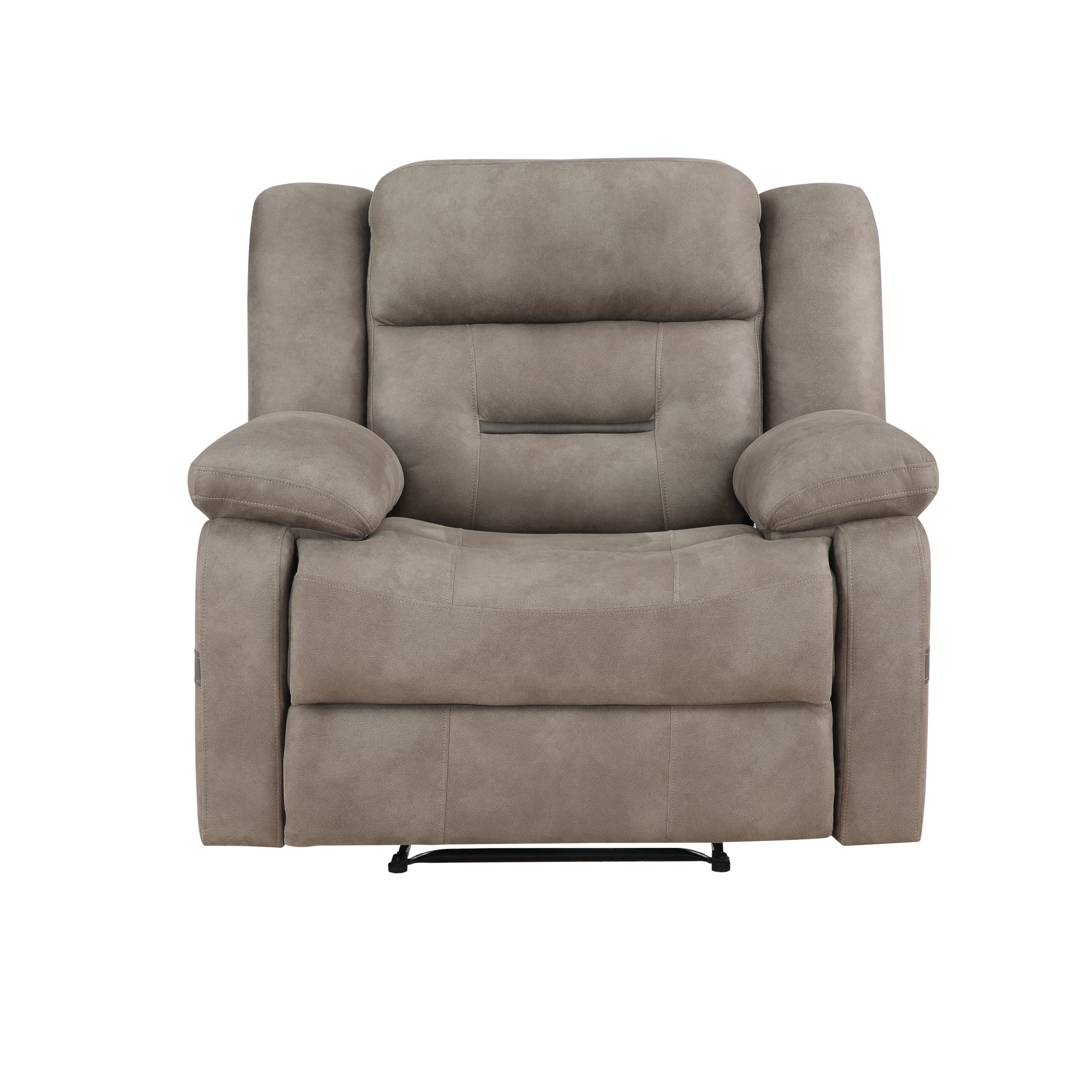 Abilene Manual Reclining Chair Tan Dark Gray Wood