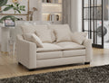 2 Pieces Sofa Couch 3 Seater And Loveseat With Pillows Polyester Upholstered Duck Down Filled Cushion Sofa Set For Living Room Apartment,Beige Beige Polyester Wood Primary Living Space Soft Cushion Back Foam Polyester 5 Seat